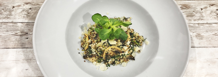 Risotto z komosą ryżową i grzybami